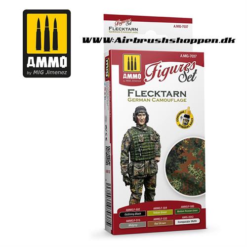 AMIG 7037 Flecktarn German Camouflage Figures Set 6 x 17 ml